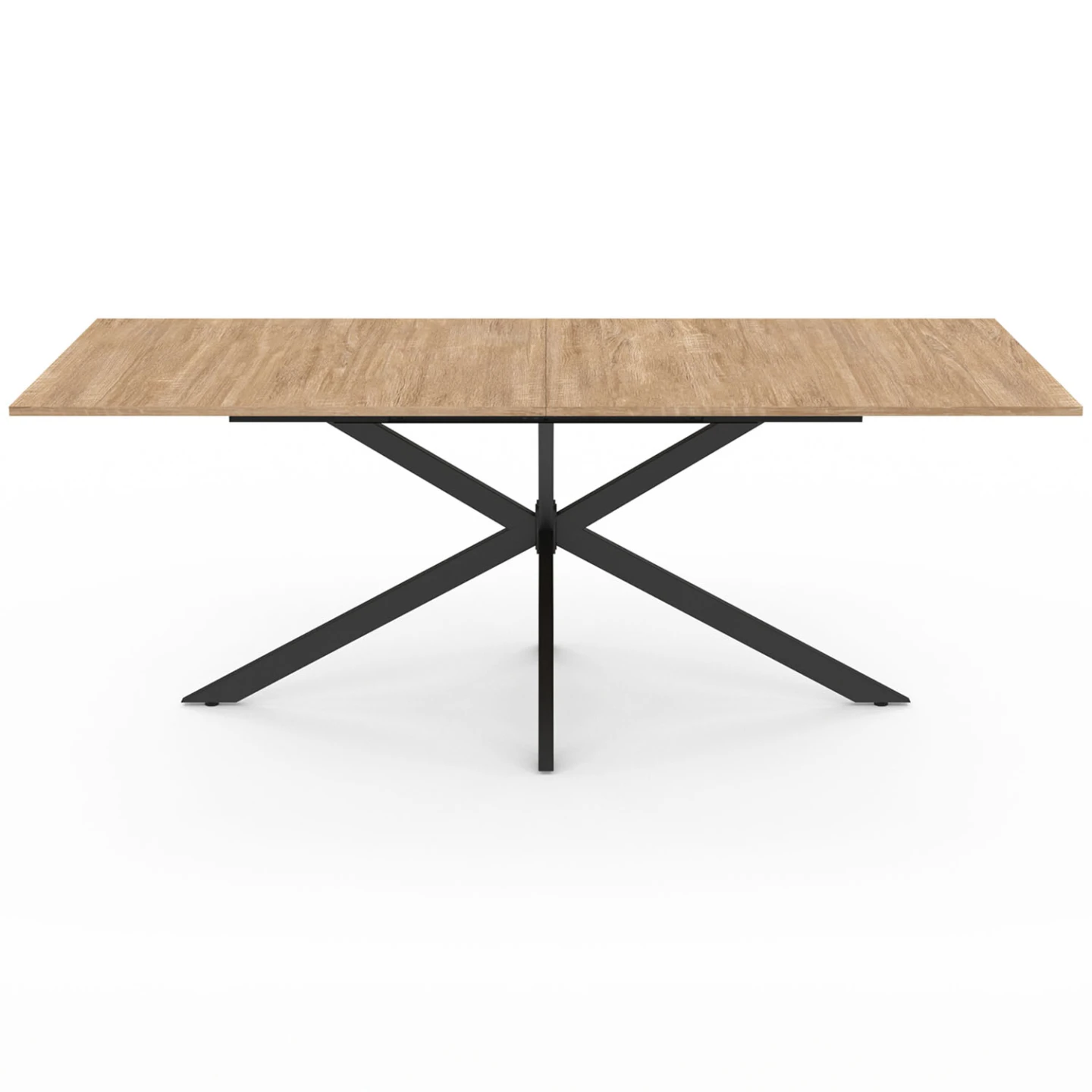 Table à manger rectangle ALIX 10 personnes pied araignée bois et noir 200 cm
