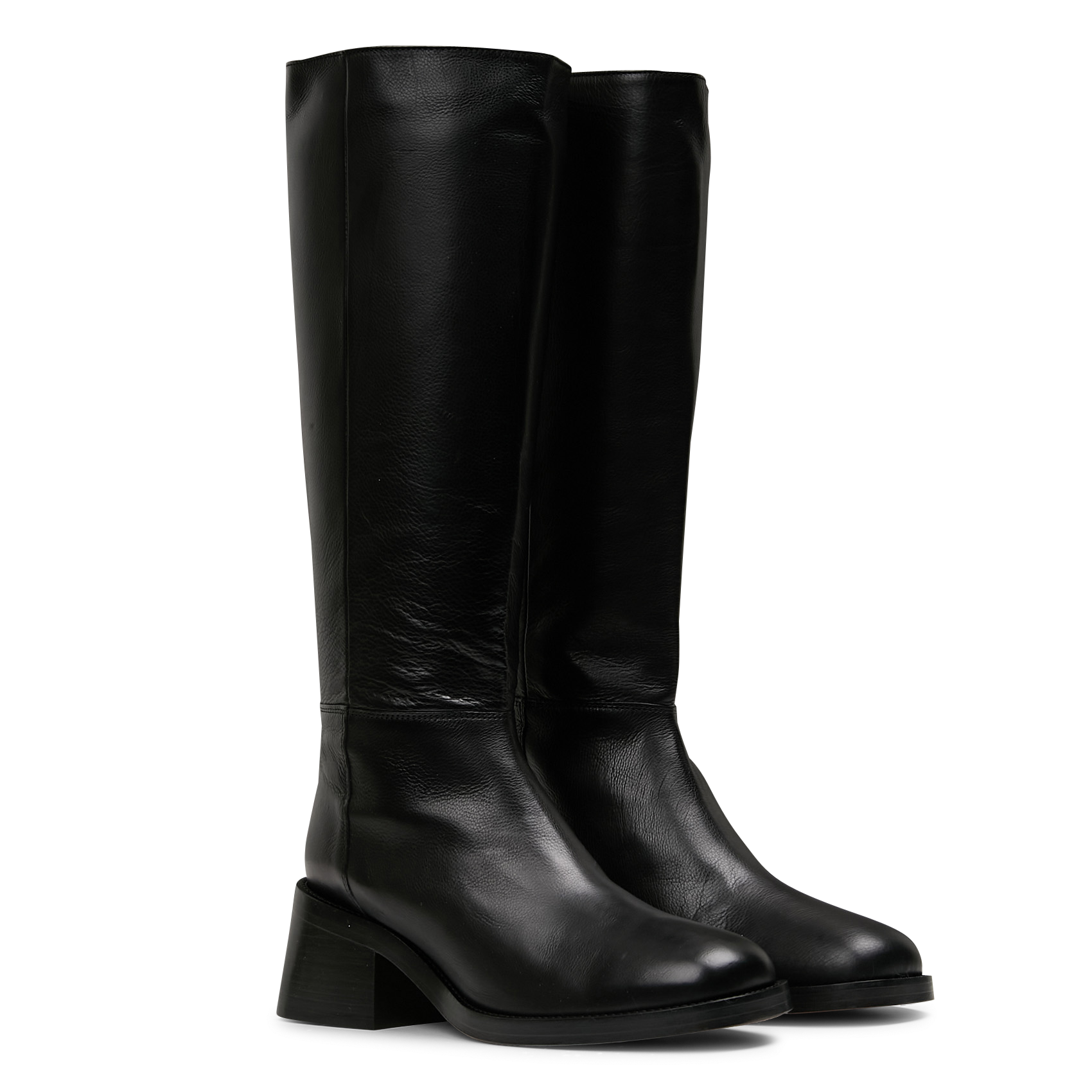 CELISA - Bottes mi haute en cuir| Noir