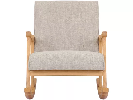 Chaise à bascule - Tissu & Bois - Crème - Morelia
