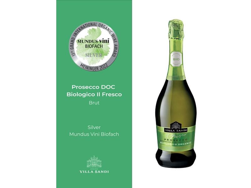 Villa Sandi Prosecco Spumante DOC Brut Il Fresco Biologico Qualitäts-Prosecco aus der Gleratraube