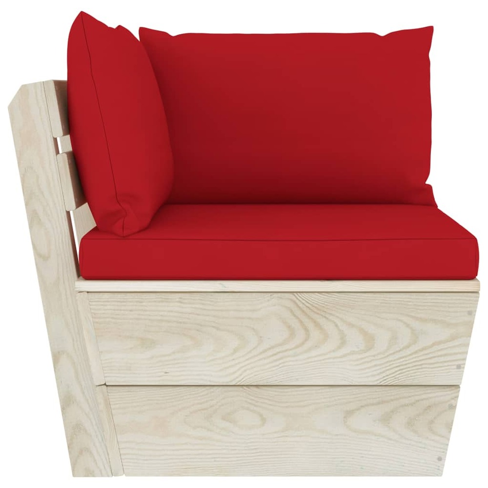 Salon de jardin meuble d'extérieur ensemble de mobilier palette 10 pièces avec coussins épicéa imprégné