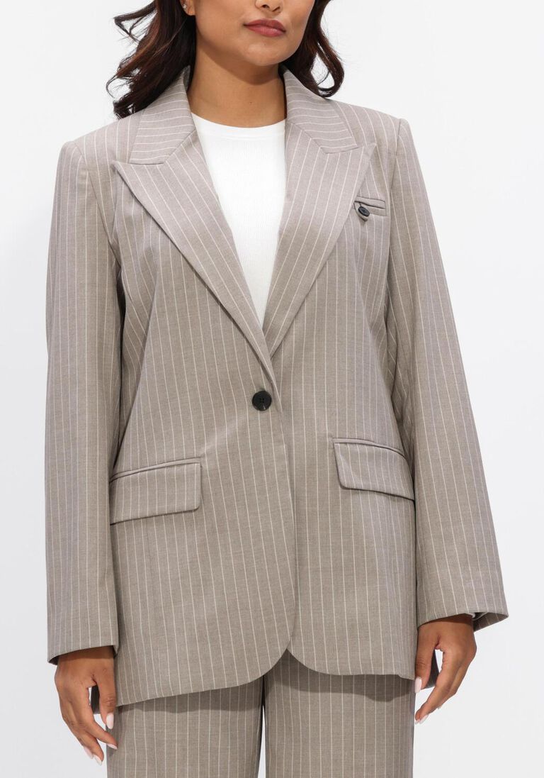 beige co'couture blazers quin pin fitted blazer