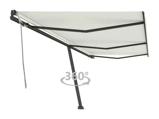 Auvent manuel rétractable sur pied 600x350 cm Crème