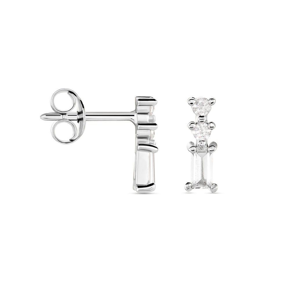 Boucles D'oreilles Puces Iolyn Argent Blanc Oxyde De Zirconium