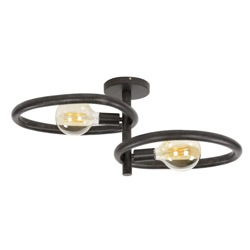 Hoyz Collection - Plafondlamp Pebble 2-lichts - Artic Zwart