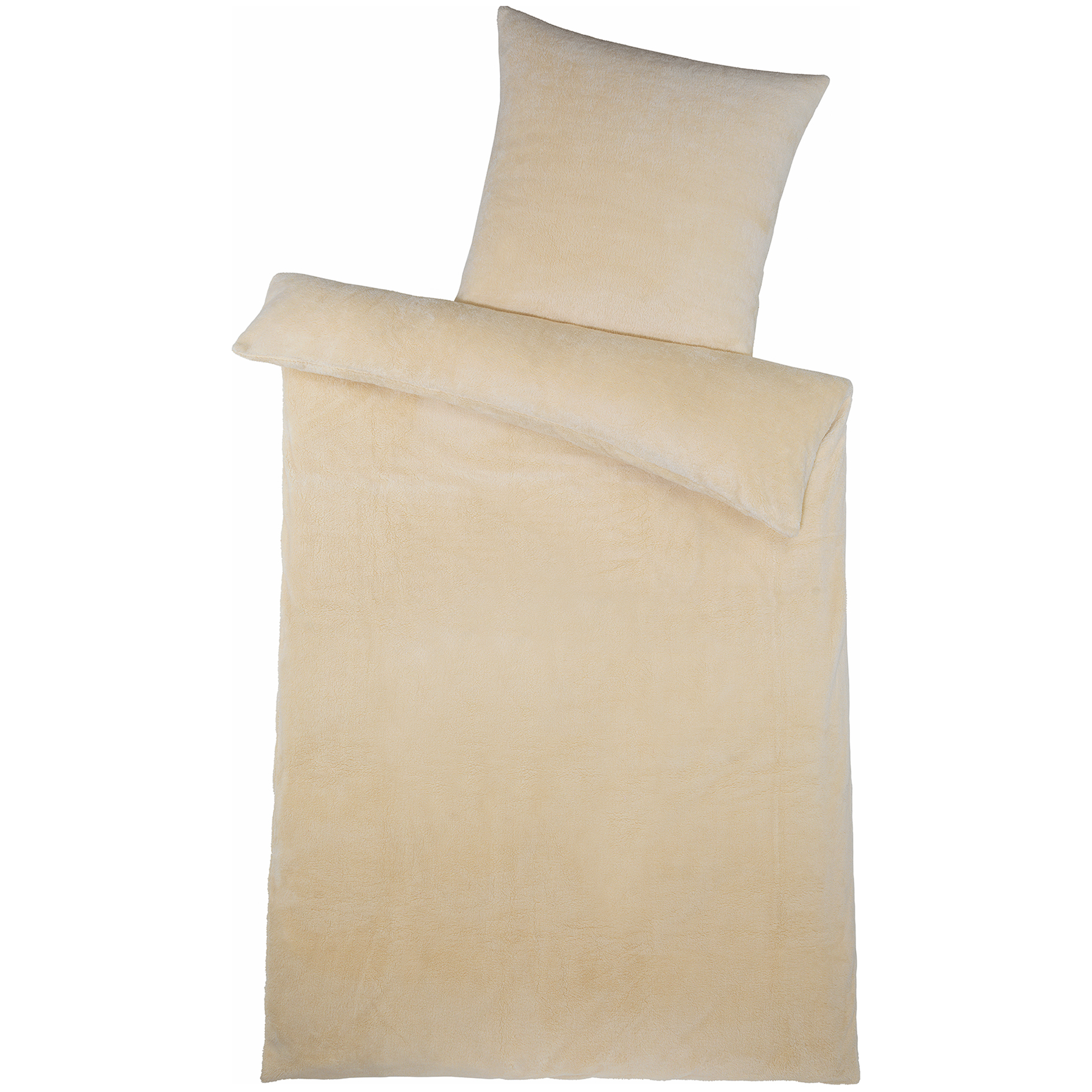 Teddy-Fleece-Bettwäsche - sand - 135x200 cm