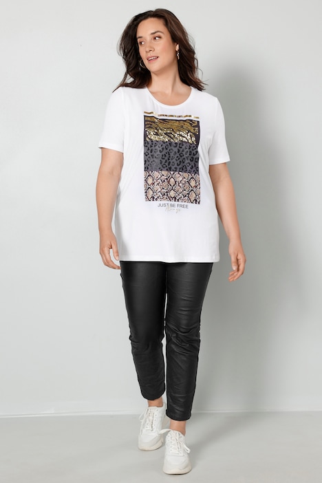 T-Shirt, großer Druck, Halbarm