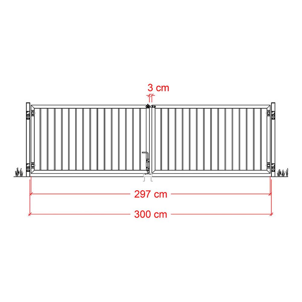 DOBBELPORT PLUS BASIC 300X85CM SVART
