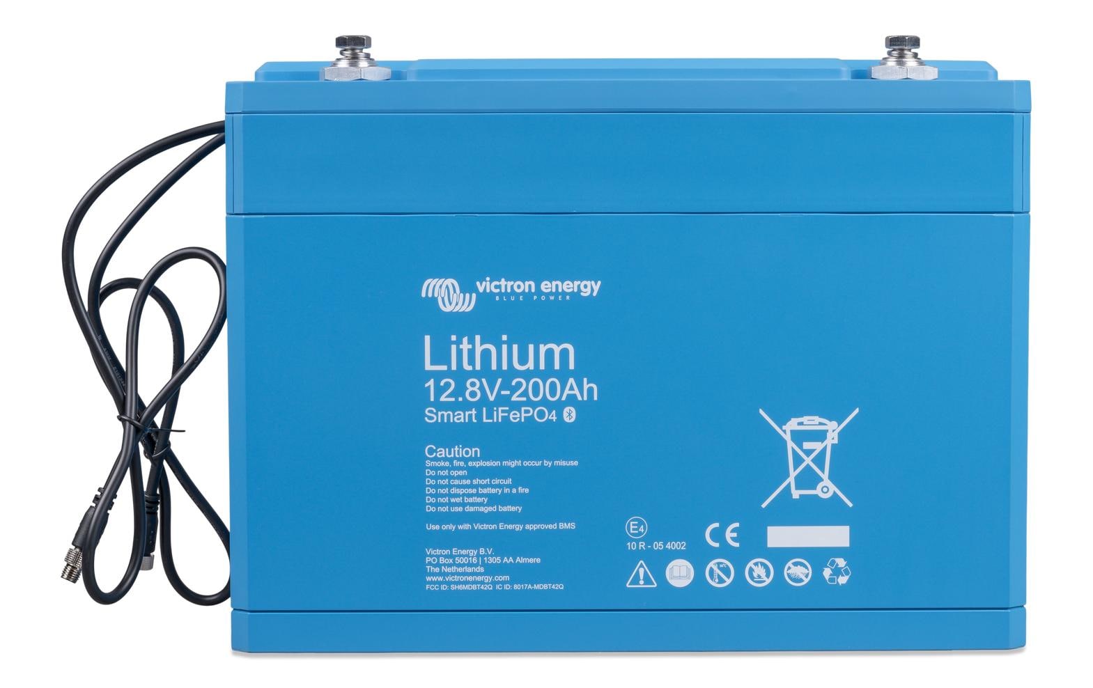 Batterie LiFePO4 12.8 V 200 Ah smart<br>Hochleistungs LiFePO4 Akku mit 200 Ah Kapazität