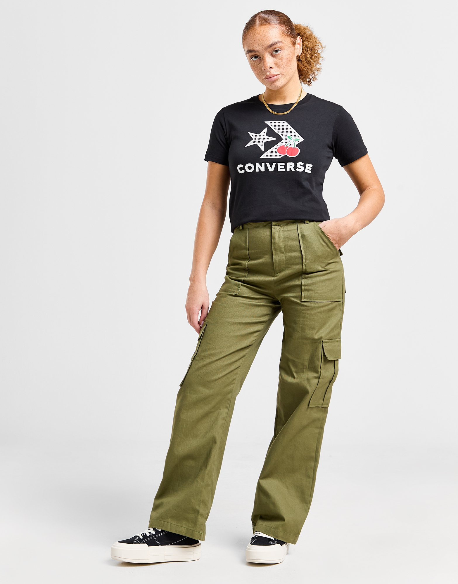 Converse T-shirt Cherry Chevron Femme