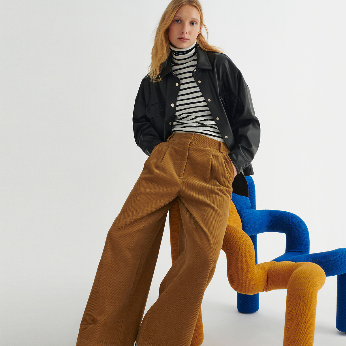 COLEÇÕES LA REDOUTE<br>Camisa de tecido sintético, modelo oversized