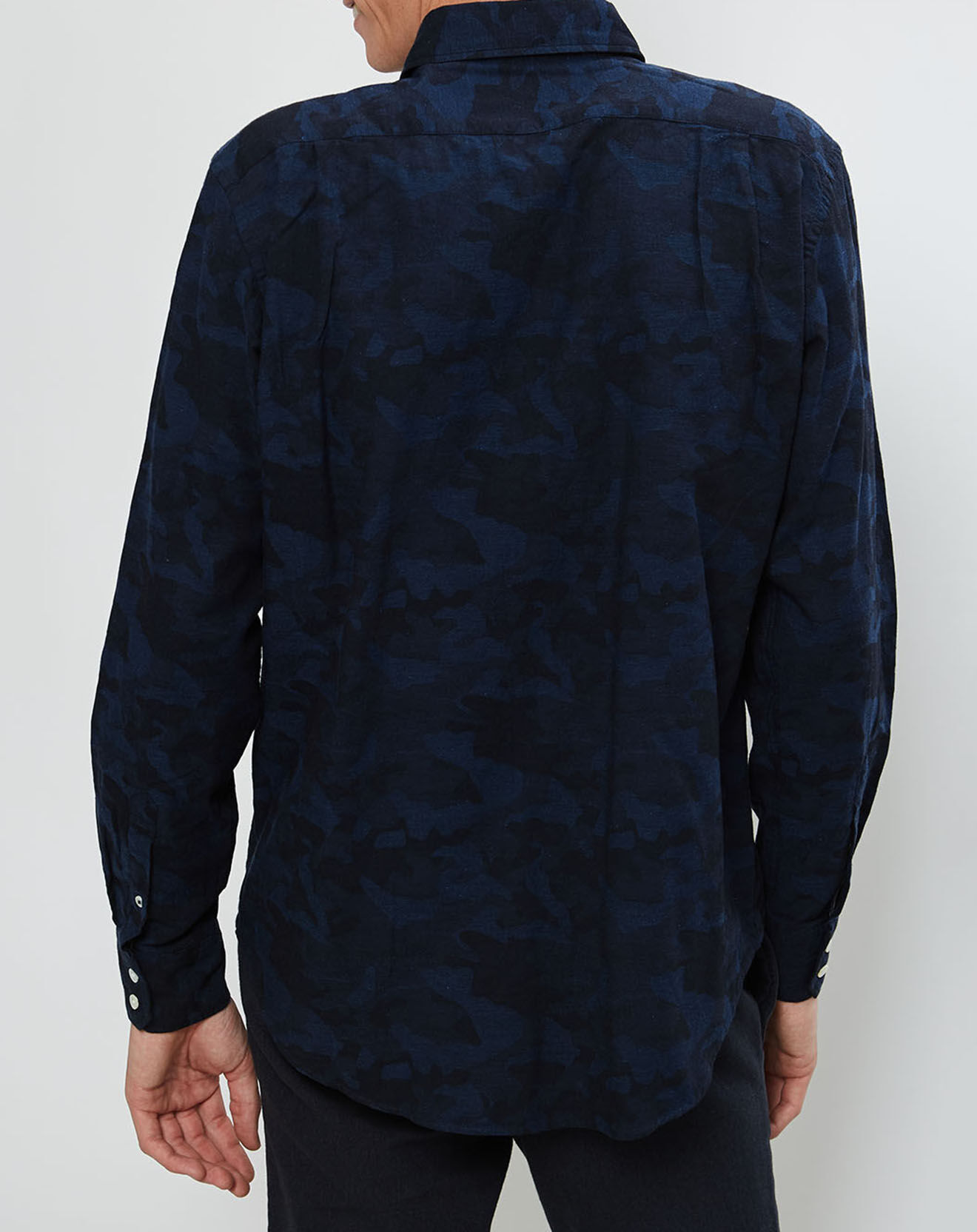 Hartford Chemise Régular Paul à imprimé militaire bleue