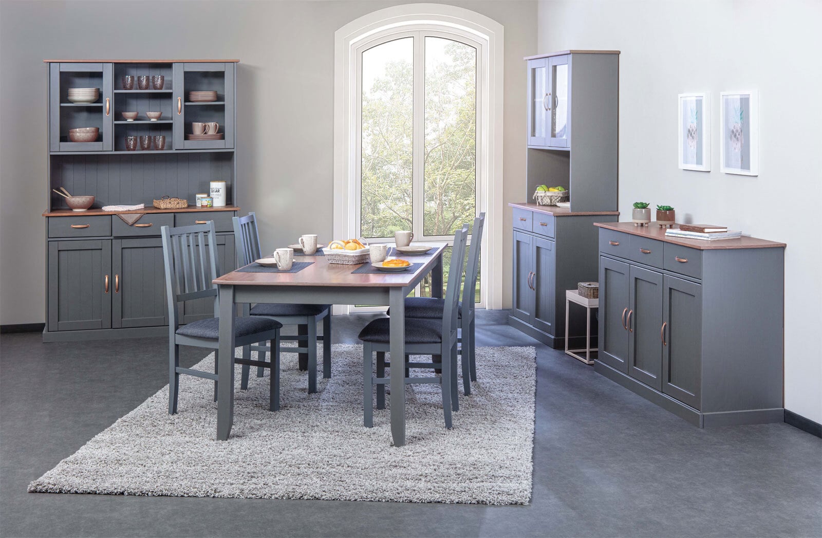 EsstischNiclas1.1 Massivholz grau/braun 160x90x75 cm