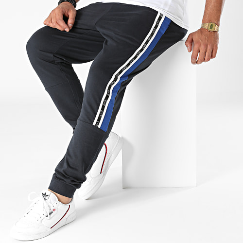 Pantalon Jogging A Bandes 6KPP65-PJ05Z Bleu Marine