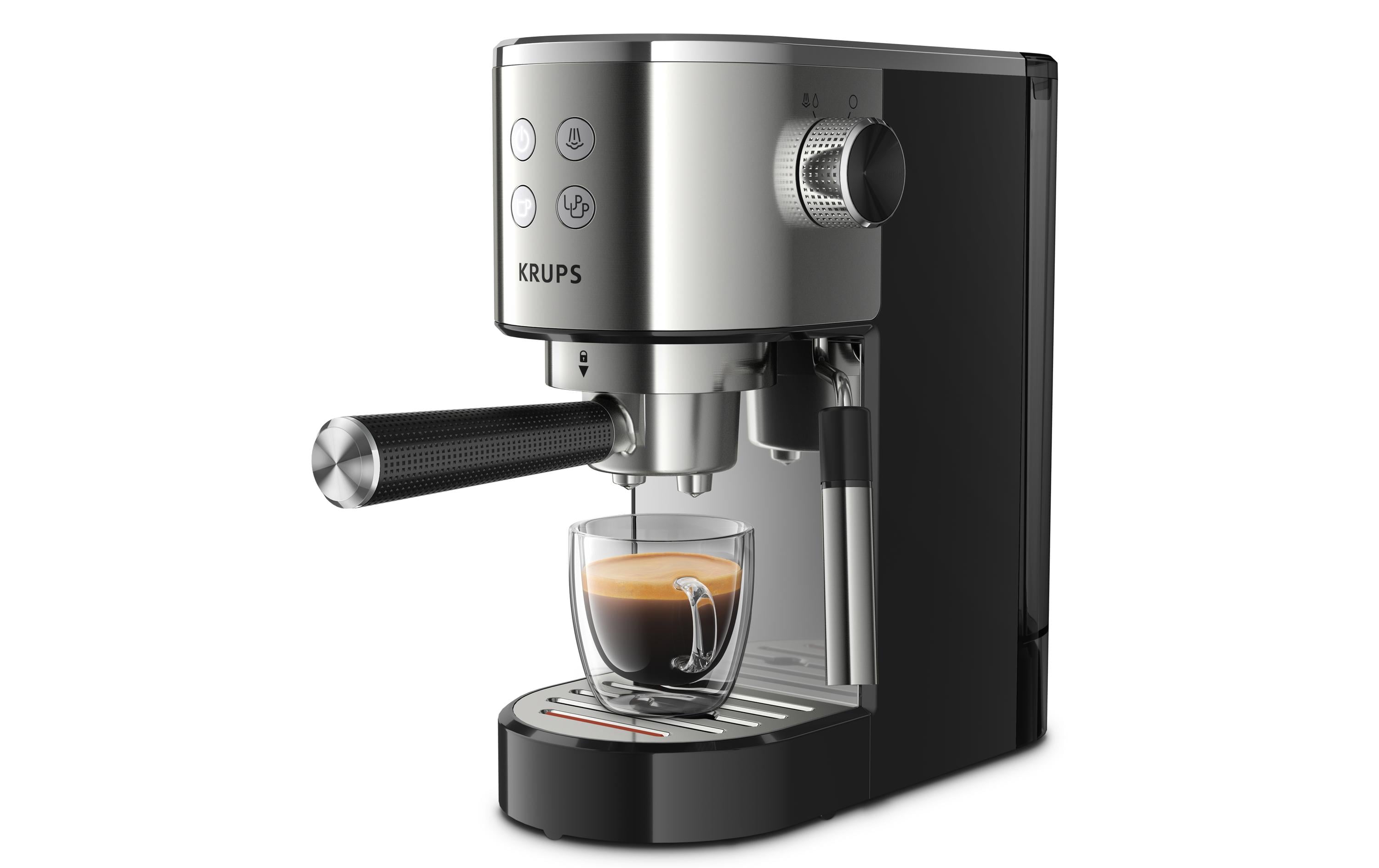 Siebträgermaschine Virtuoso XP442 Schwarz/Silber<br>Espressomaschine mit Dampfdüse
