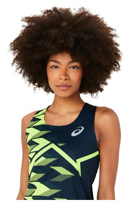 Débardeur Femme Asics Light Run Graphic Bleu Jaune