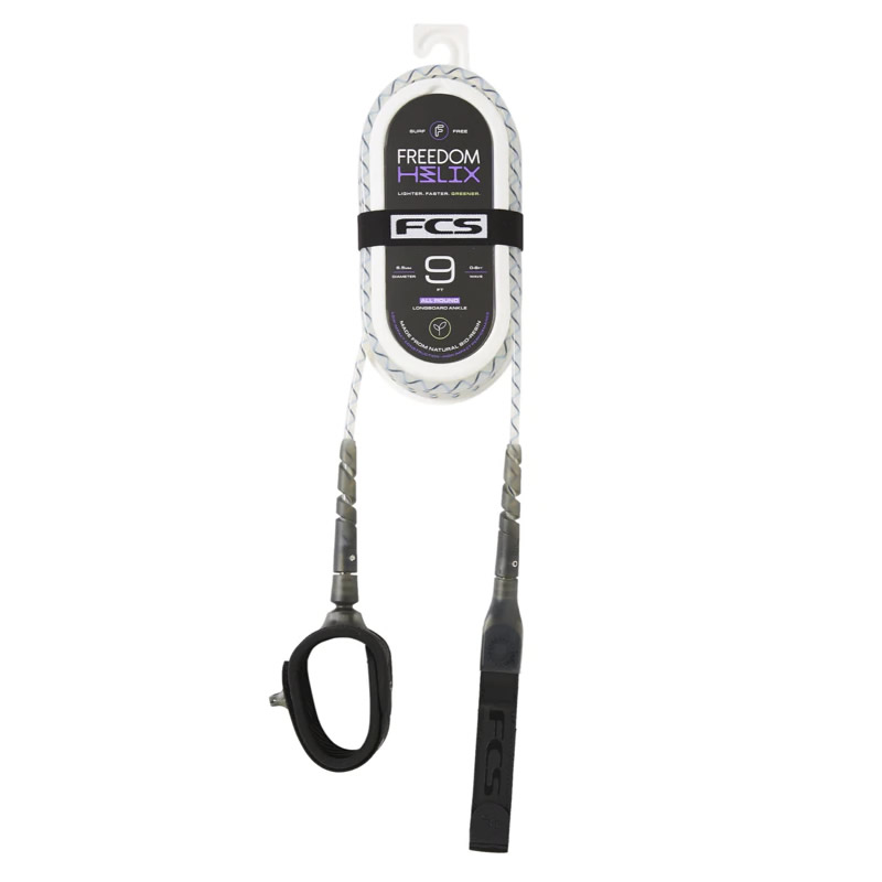 FCS Freedom HELIX leash 9'0 - All Round / Calf - Mollet Genou Natural / Black