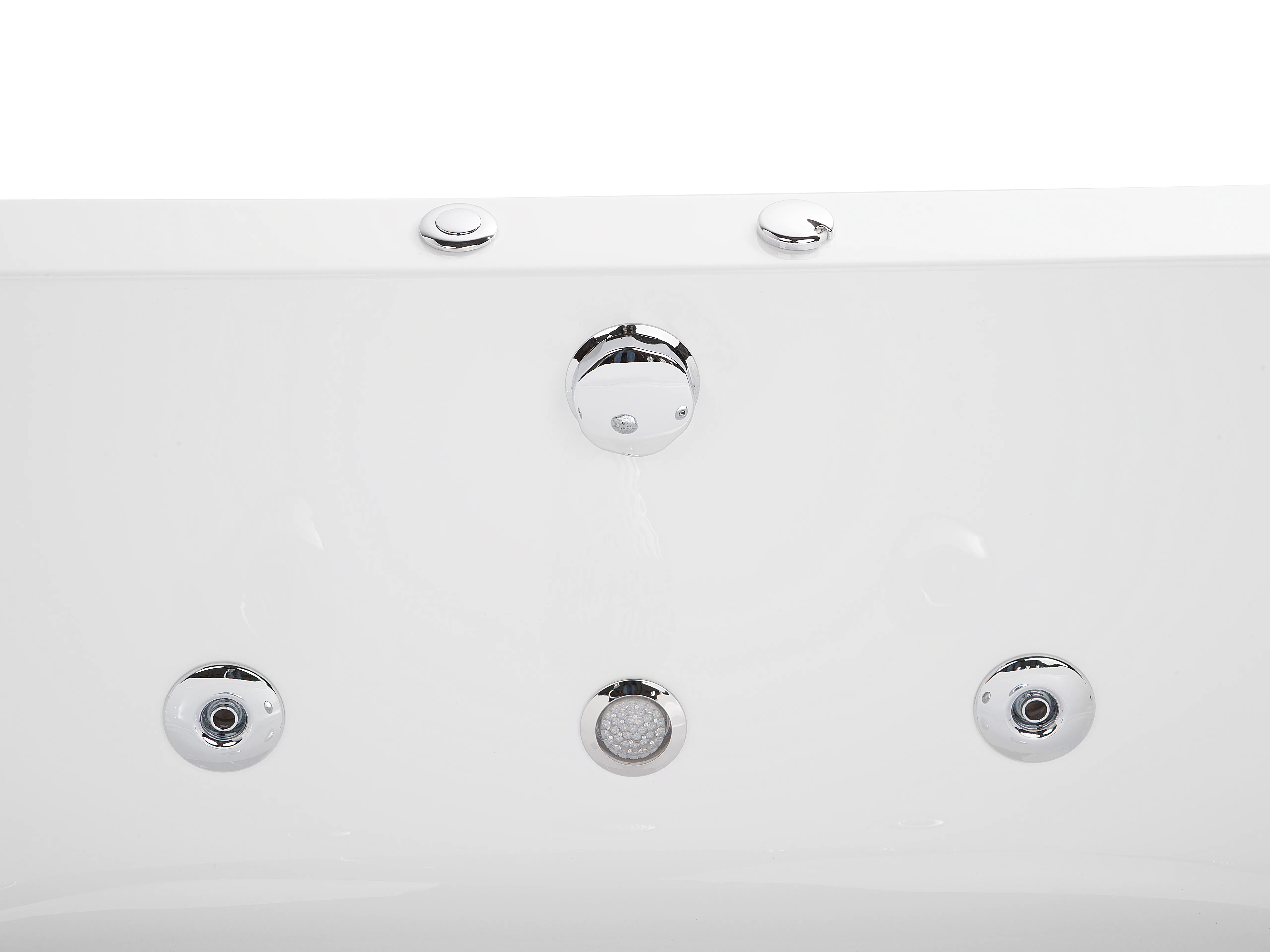 Hoek bubbelbad met LED MEVES 140 x 140 cm Wit