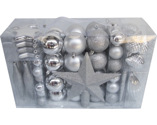 104-pack Lafiora gemengde zilveren kerstballen