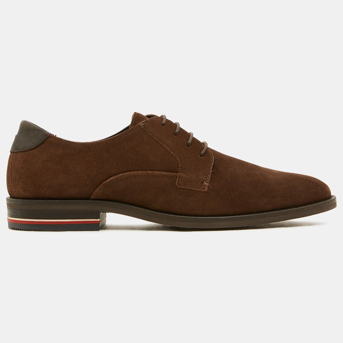 Tommy Hilfiger Derbies en Velours de Cuir Signature marron foncé