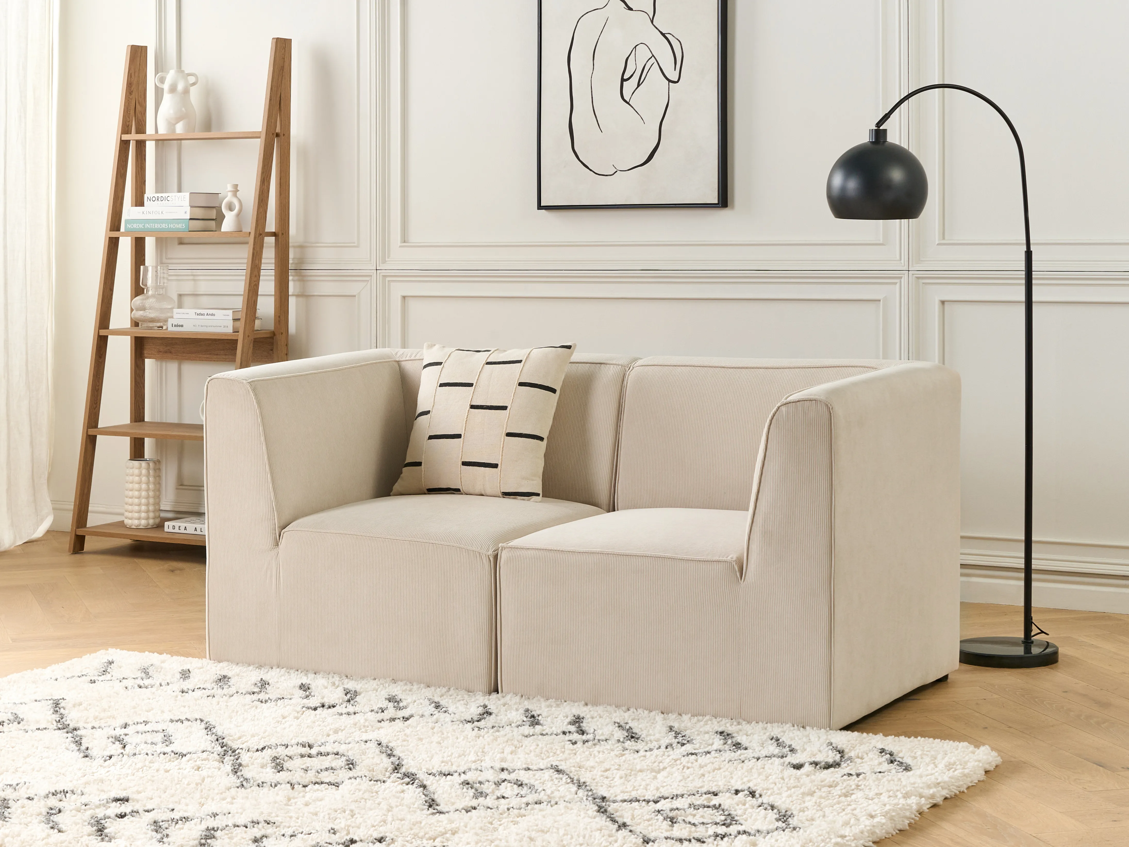 Modulaire bank 2-zits LEMVIG Corduroy Lichtbeige