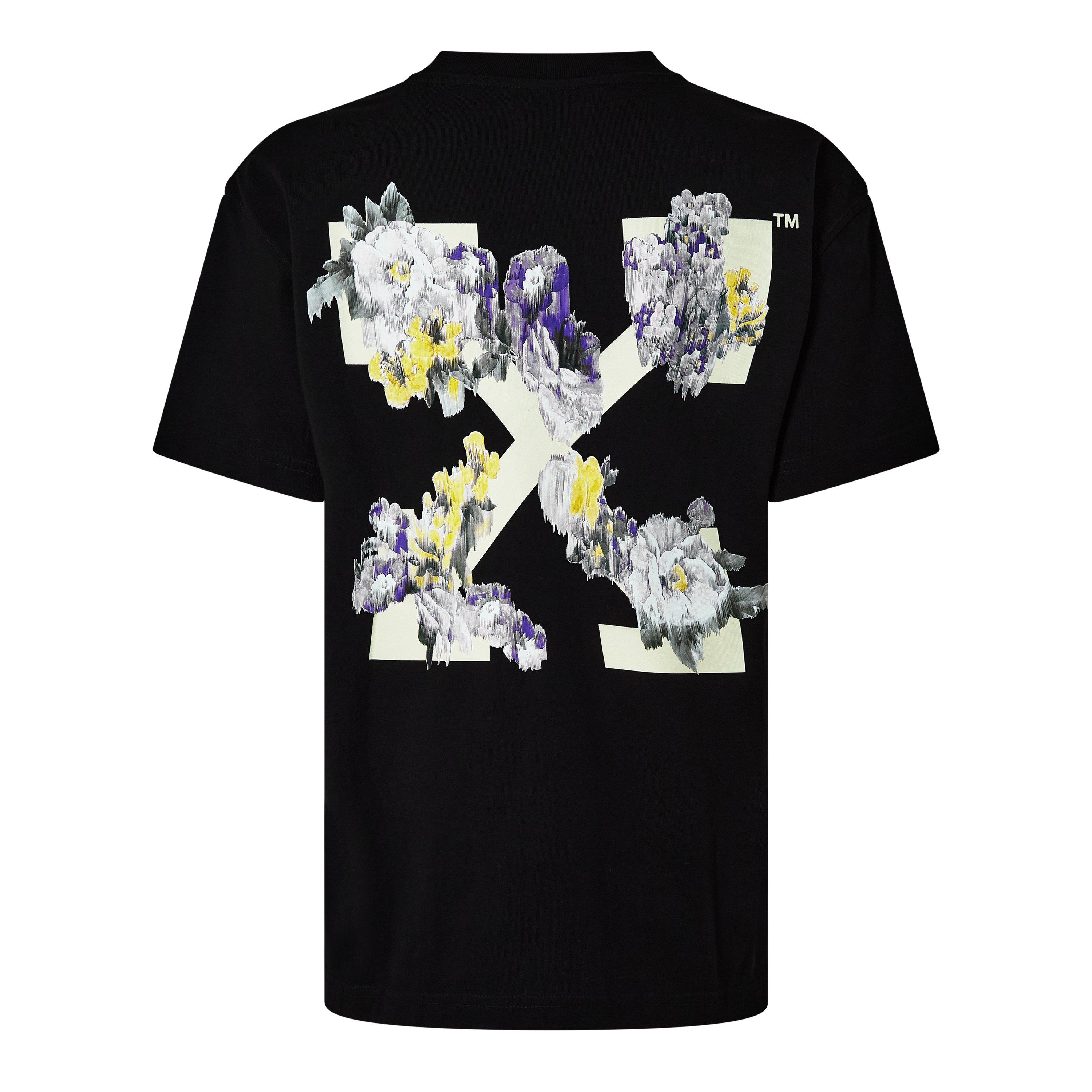 Off White Flower Arrow Casual T Shirt