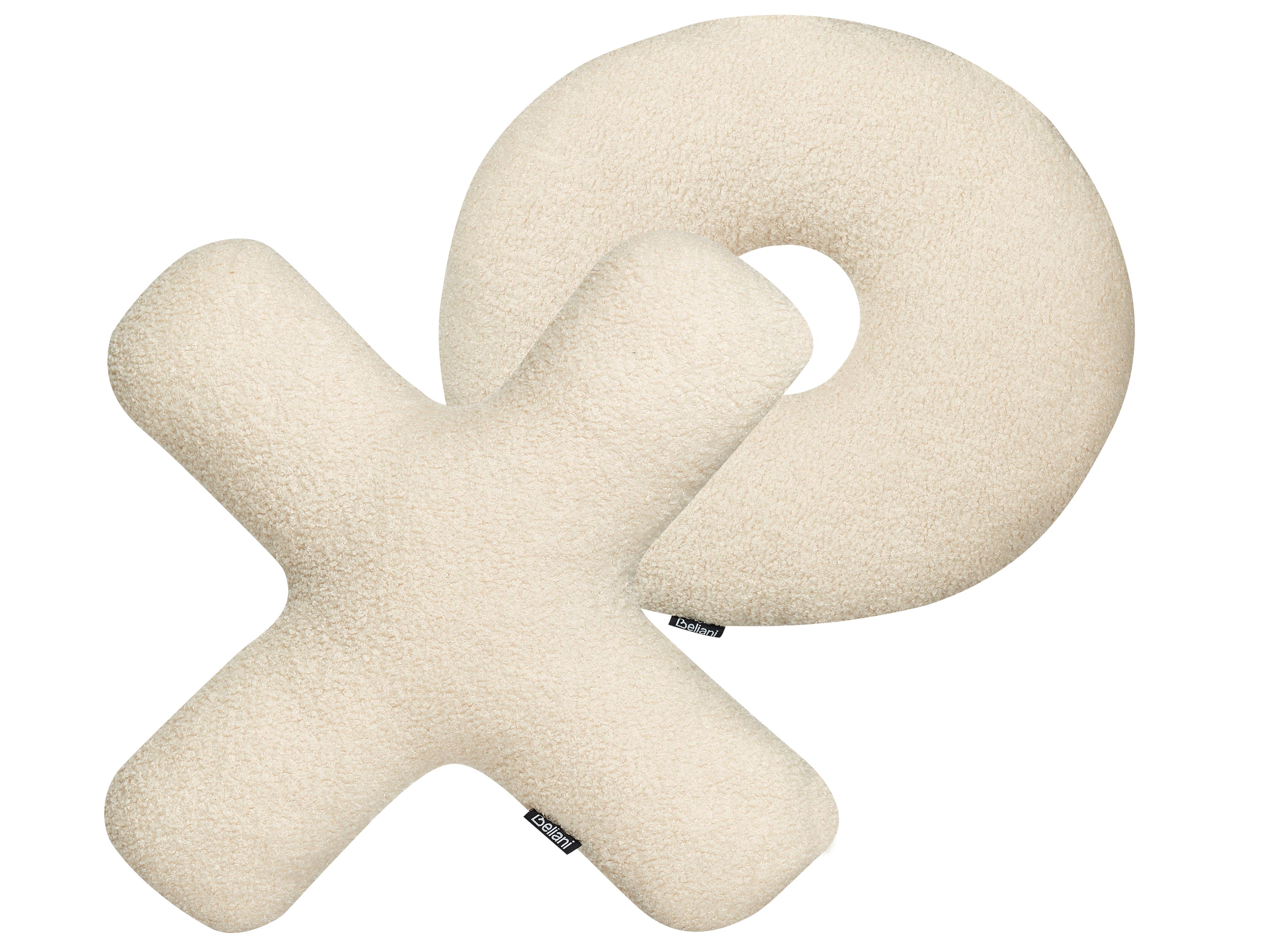 Set van 2 sierkussens HESPERIS Bouclé Beige effen