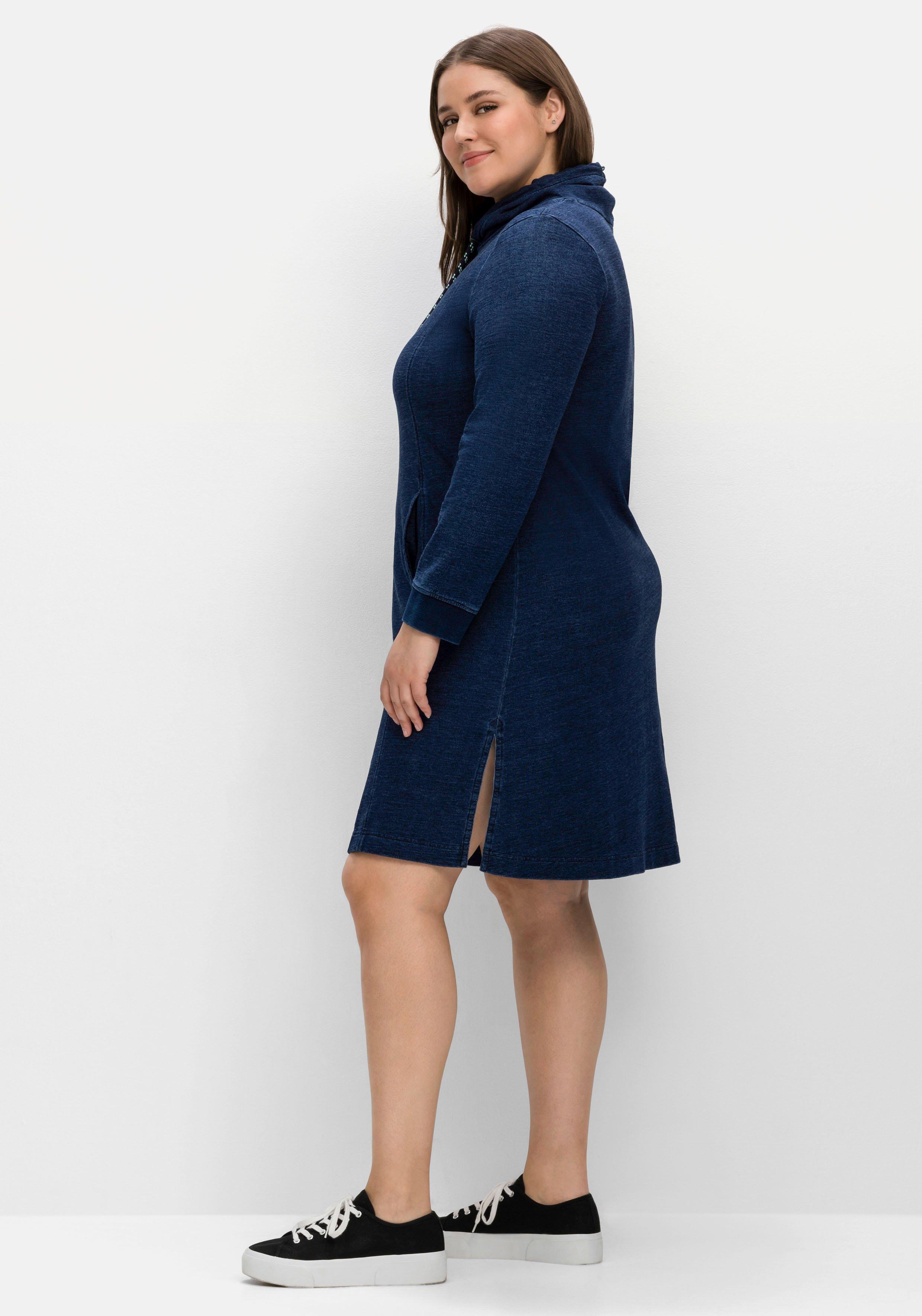 Kurzes Sweatkleid in Denim-Optik