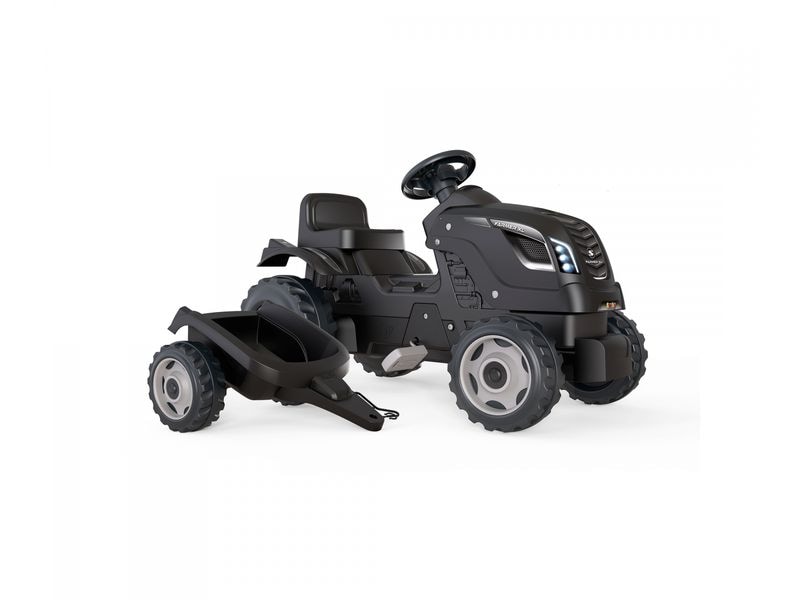 Smoby Traktor Farmer XL Schwarz Aufsitztraktor mit Anhänger