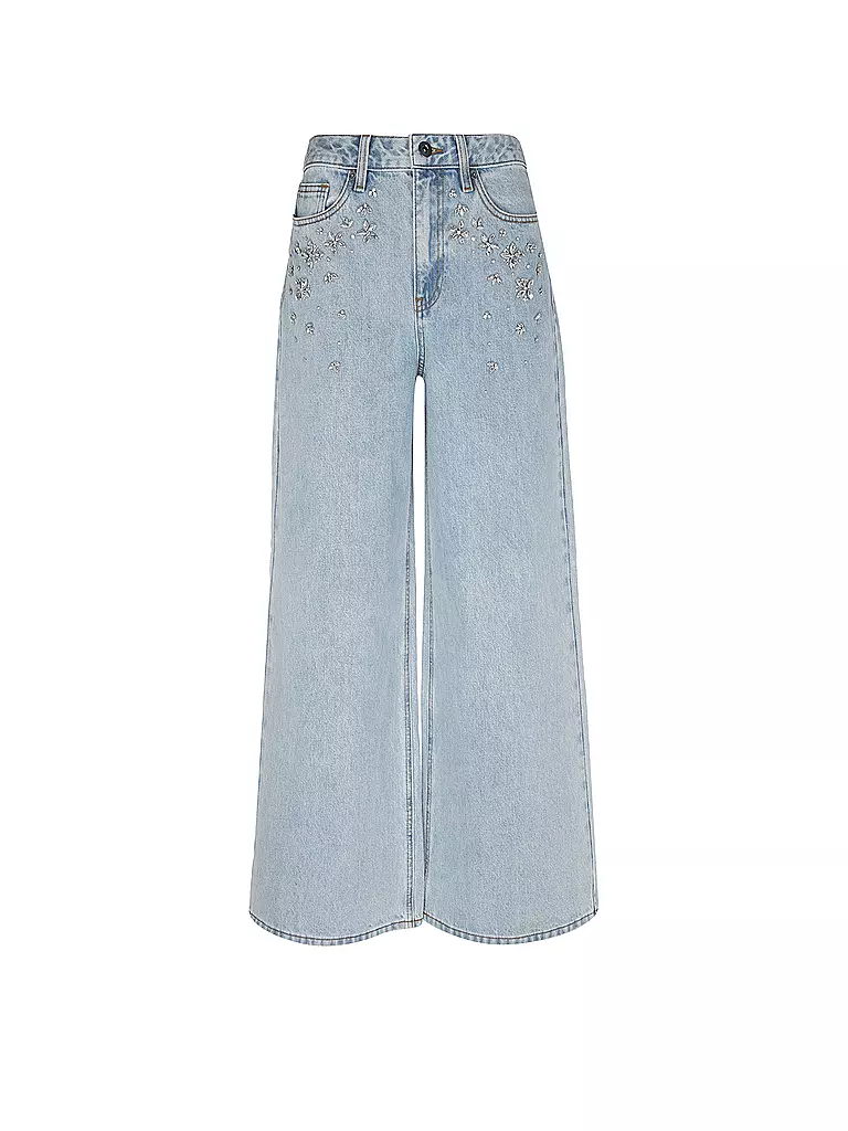 SELF-PORTRAIT Jeans Flared Fit hellblau