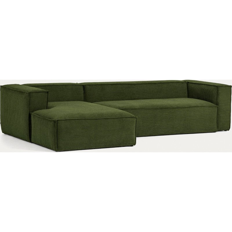 Canapé Blok 3 places vert méridienne à gauche 300 cm