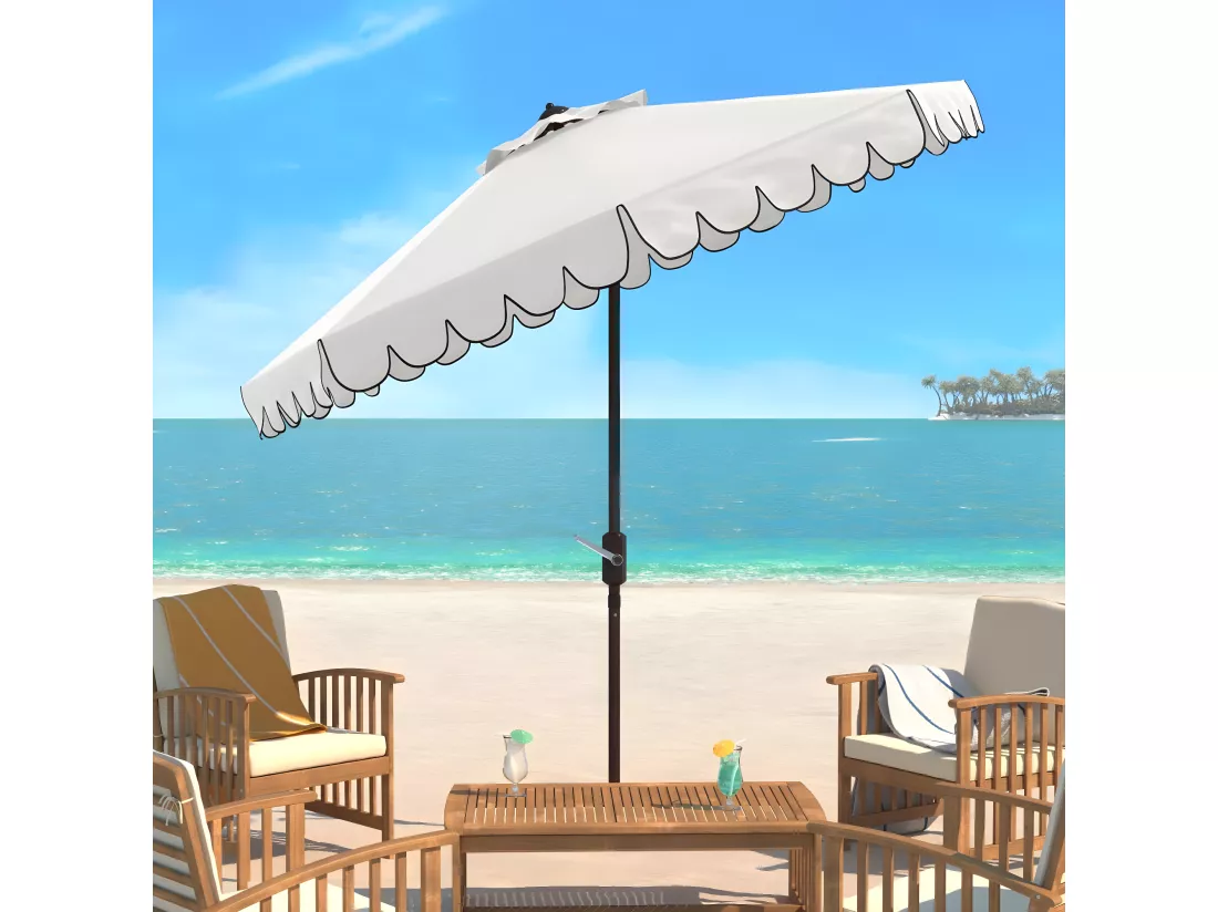Parasol Blanc/Noir OPEN: 255 x 255 X 250 CLOSE: 15 x 15 x 250 cm - Dorinda