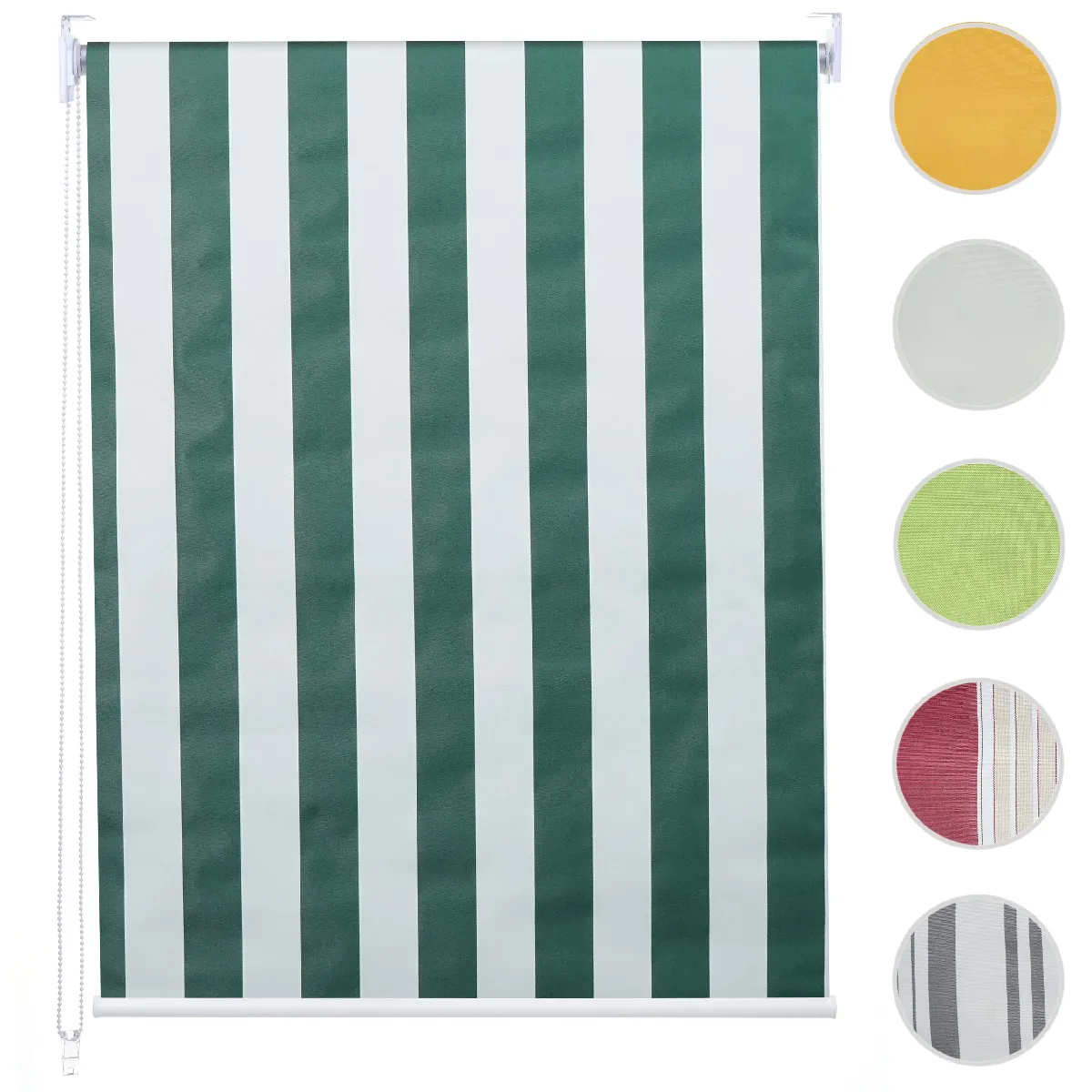Mendler Store Enrouleur Vert/Blanc
