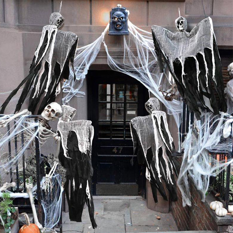 (85x47cm) Halloween Dekoration Party Grusel Accessoire - Hängender Geist