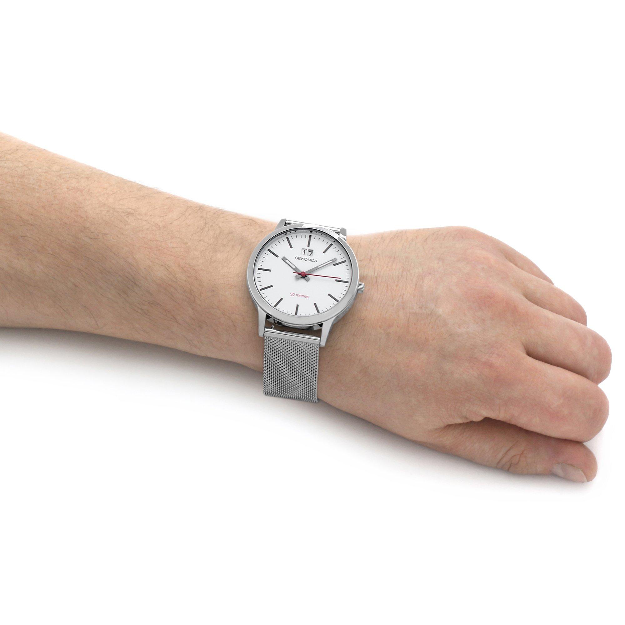 Sekonda Nordic 40mm Silver Watch Round Case White Dial