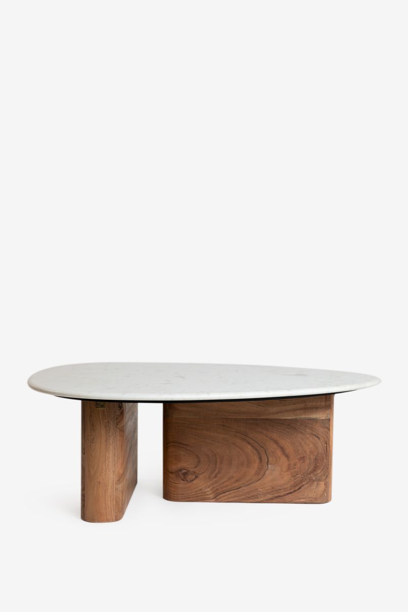 Sissy-Boy Houten koffietafel met marmer blad