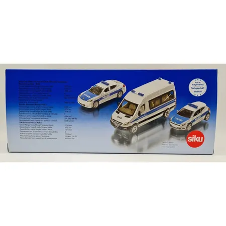 SIKU 7507 Polizei Fahrzeuge Set Sprinter Porsche Scirocco, 1:50