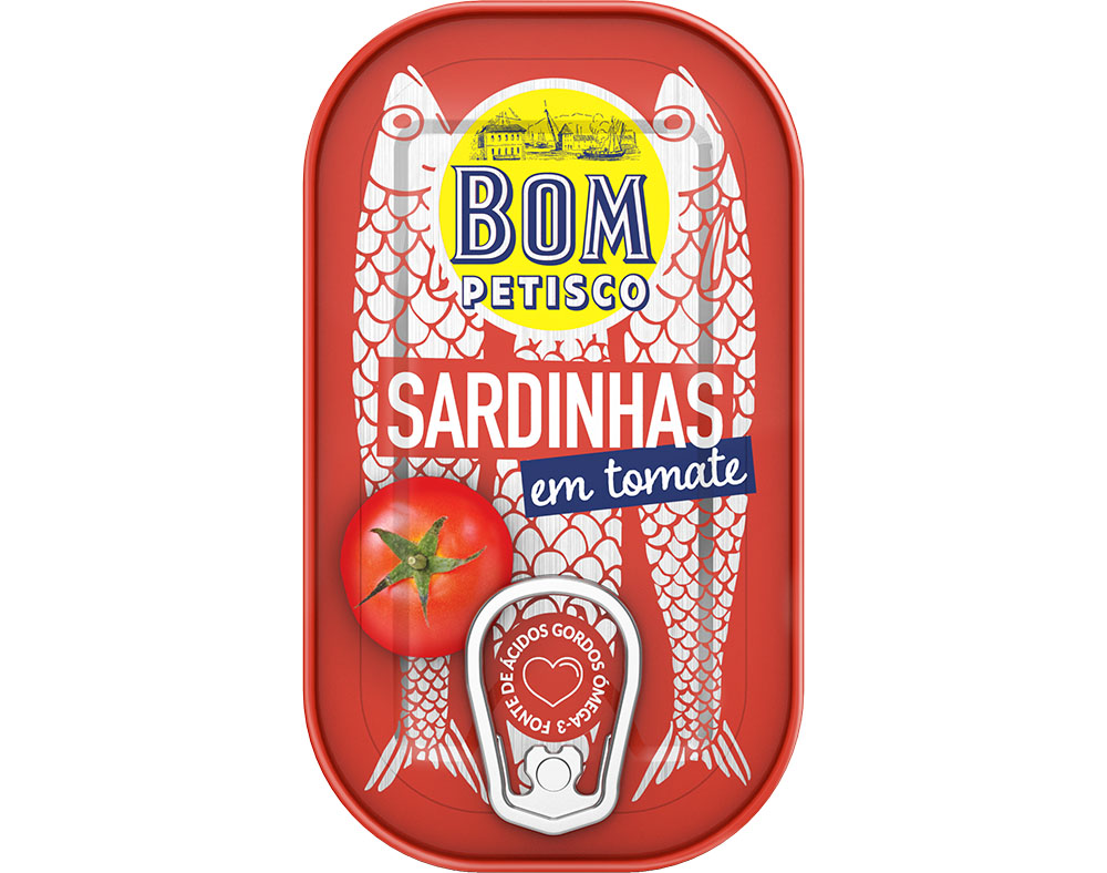 SARDINHA INTEIRA BOM PETISCO EM TOMATE 120(78)G