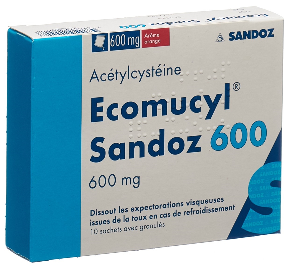 ECOMUCYL Sandoz 600 mg<br>10 Stück, Beutel, Granulat zur Herstellung einer Lösung zum Einnehmen