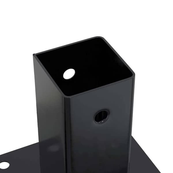 vidaXL Stolpebunner firkantet 12 stk 71x71 mm pulverlakkert stål