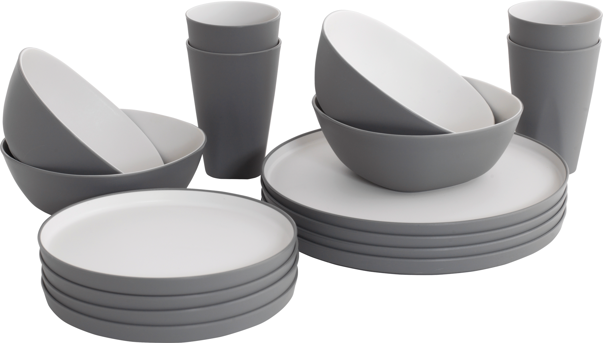 Outwell Gala 4 Personen Dinner Set 16 teilig Grey Mist