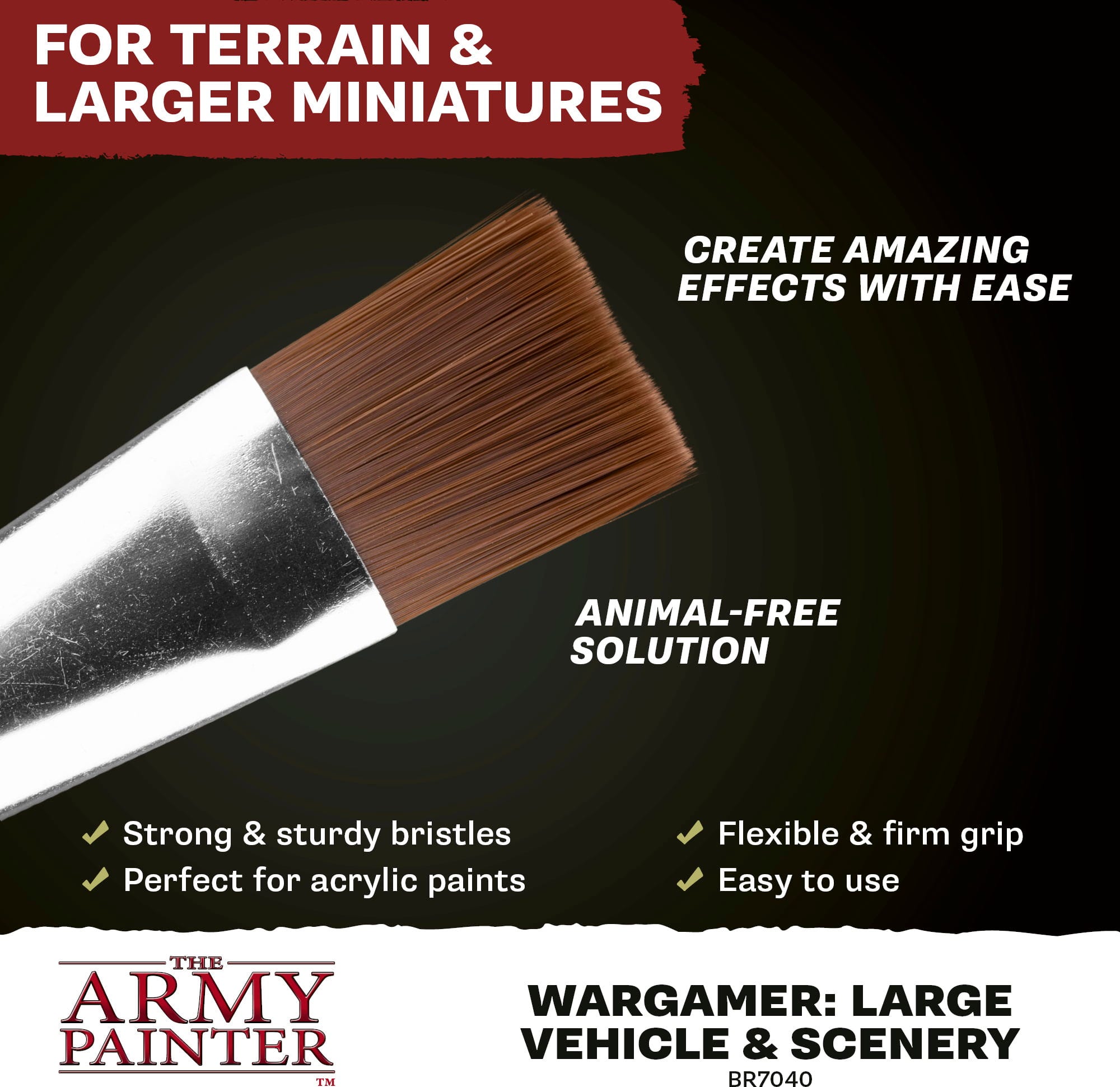 The Army Painter  Wargamer Brush – Bionic Bristles, Large Vehicle & Scenery    Next-Gen Pinseltechnologie für Miniaturenmaler