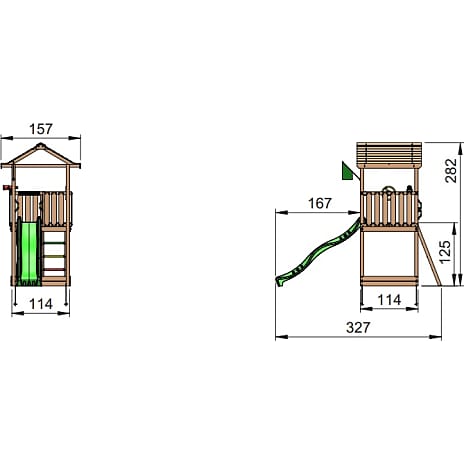 Jungle Gym House legetårn inkl. rutschebane