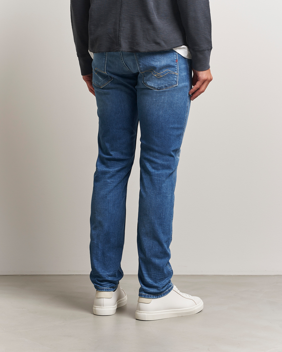 Replay Anbass Distressed Super Stretch Bio Jeans Medium Blue
