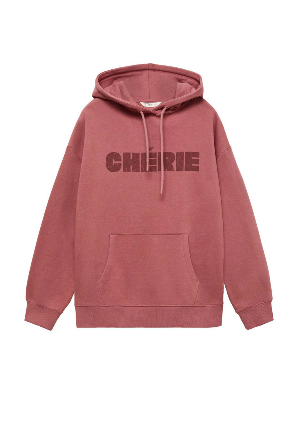 MANGO TEEN hoodie met tekst steenrood
