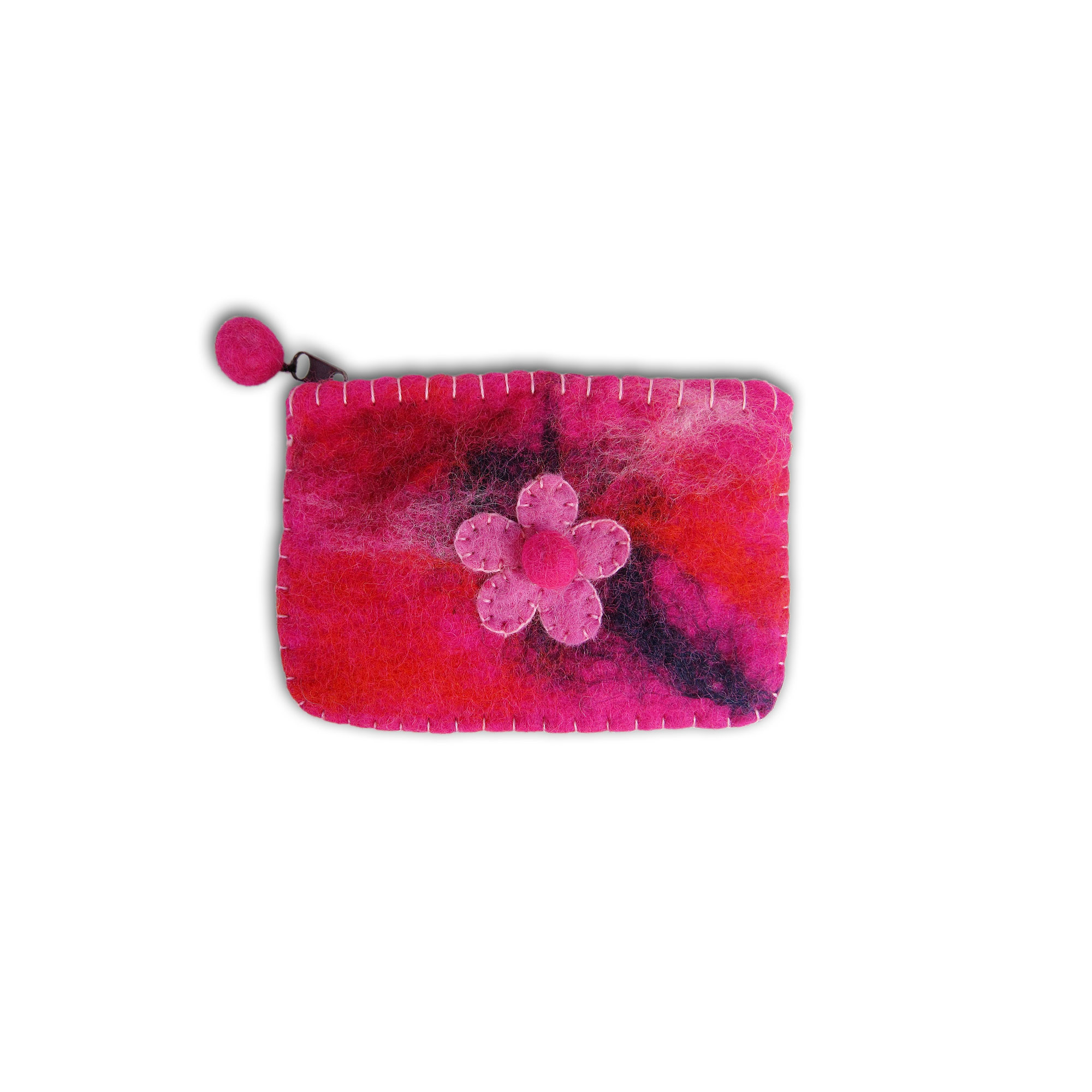 Filz-Etui 'rosa Blume' multicolor, B 16 cm, H 10 cm günstig bestellen