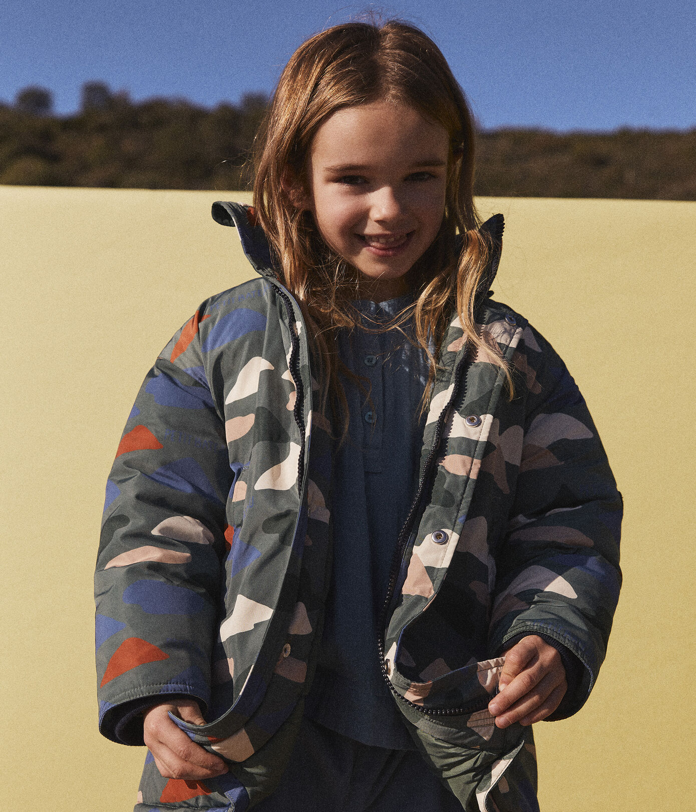 Doudoune mi-longue imprimée enfant fille / garçon