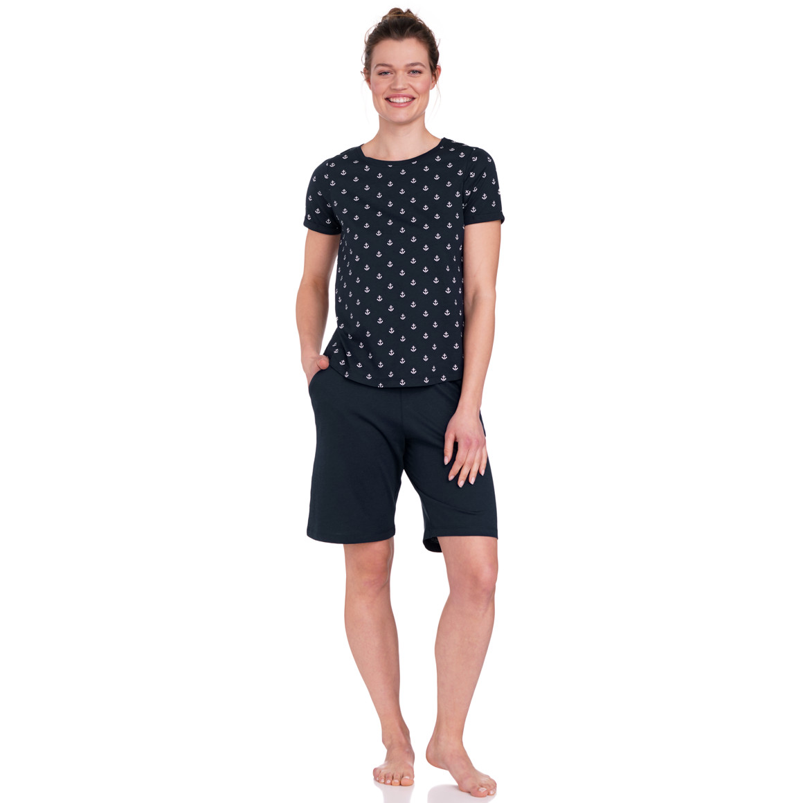 Gina Benotti Damen Schlafshirt im maritimen Look dunkelblau