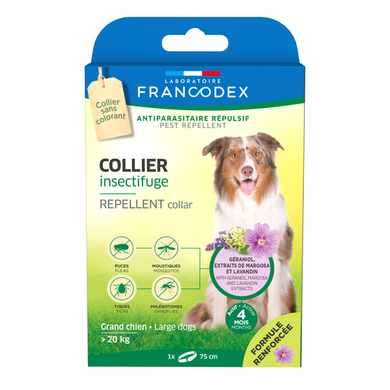 Collier insectifuge pour grand chien <lt/> 20kg