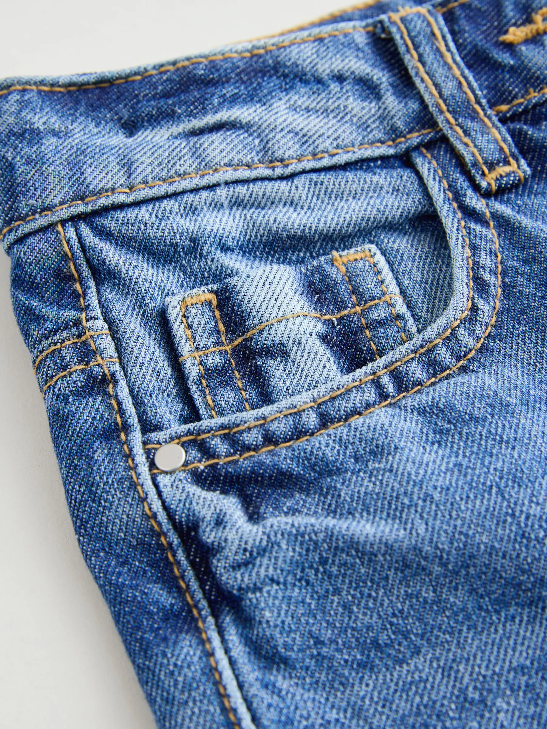 Middenblauw denim - Mom jeans korte lengte (3-16jr)